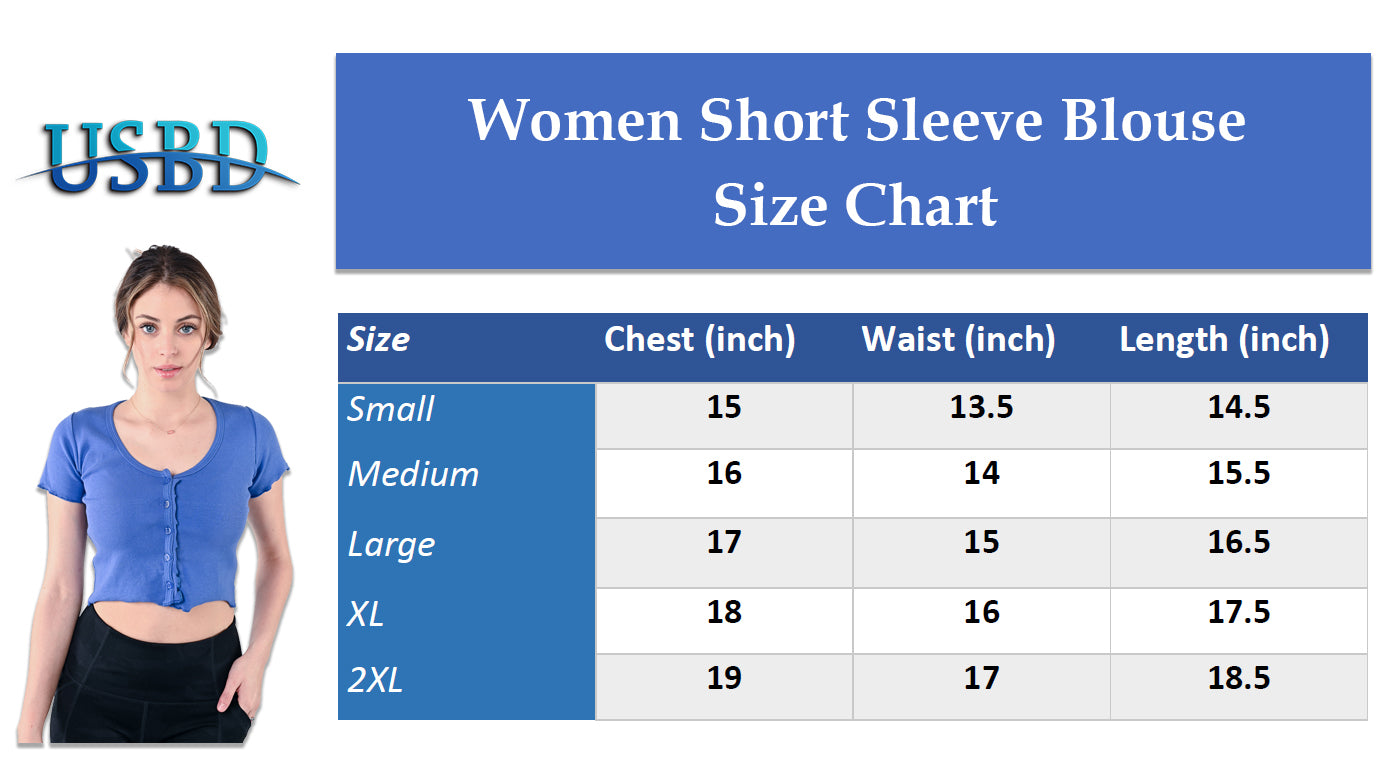 USBD Women Sleeveless Blouse Button Down Scoop Neck Summer Croptop